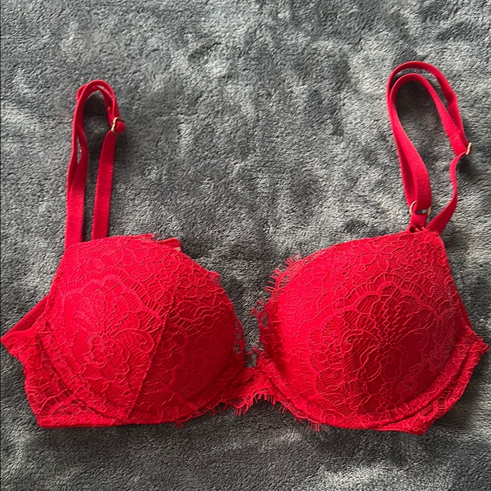 Elegant Red Lace Bra